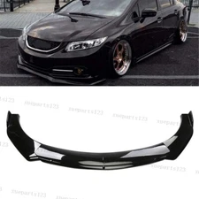 Black For Honda Civic Sedan 2013 2014 2015 9th Front Bumper Lip Splitter Spoiler