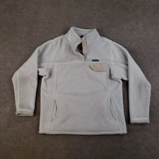 Patagonia Re-Tool Snap T Fleece Youth Girls Large White 12 Pullover Mock Neck Z