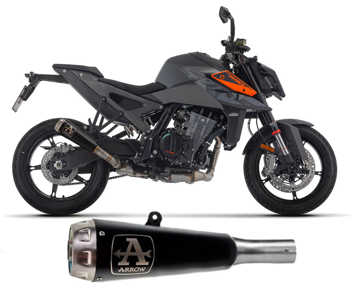 Arrow KTM デューク125&200 スリップオン Arrow PRO-RACE Nichrom Dark Exhaust Muffler with Steel end