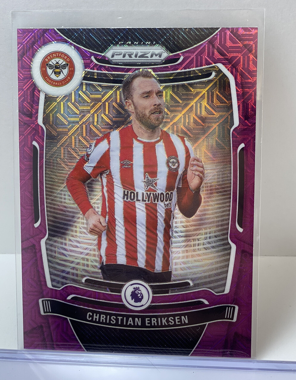 CHRISTIAN ERIKSEN 2021 Chronicles Prizm Premier League #217 PURPLE MOJO PARALLEL
