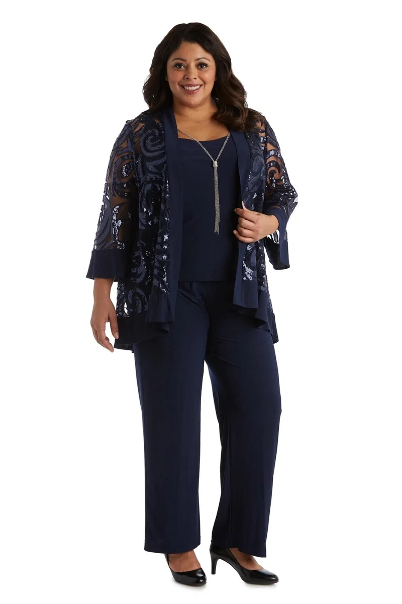 Sequin plus size cheap pant suits