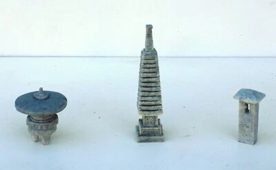 3 Japanese Bonsai Zen Garden Pagoda Ornament Aquarium Fish Tank Decoration S2