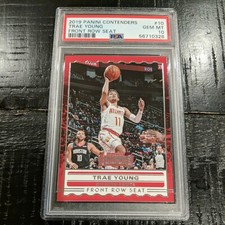 (POP-2 ONLY) 2019 Contenders Trae Young PSA 10 Red Color Match Front Row Seat