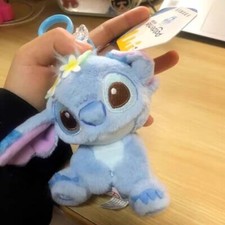 1Pcs Disney Store Springtime Stitch Plush Toy Keychain 11cm