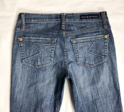Jeans donna Rock & Republic taglia 2M Kasandra Fit bootcut distress blu denim - Foto 12 di 12