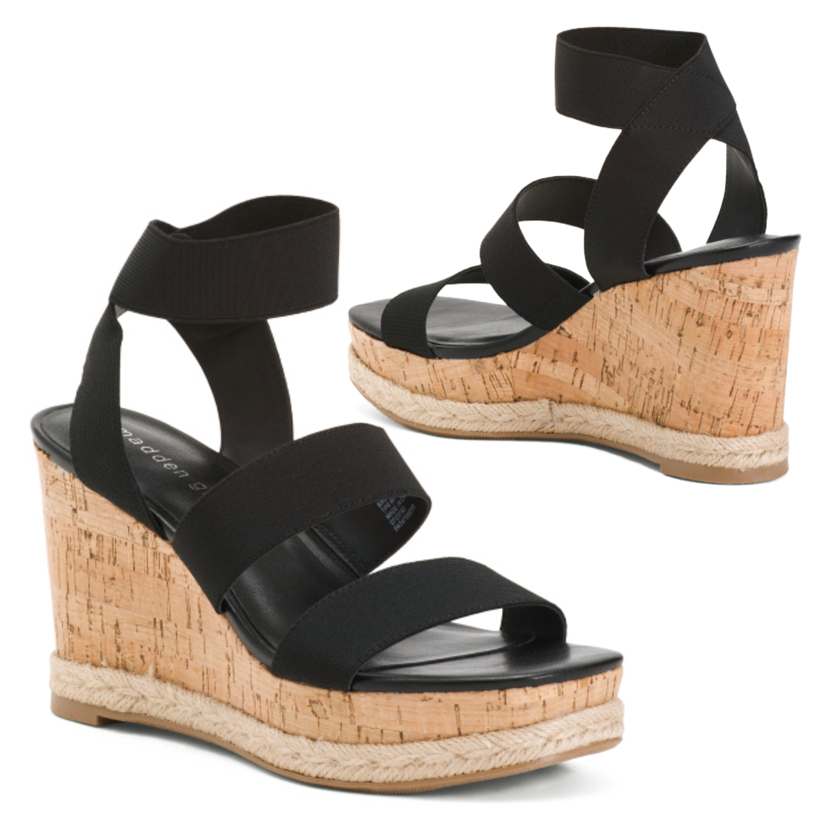 NWT Madden Girl Women's Strappy Cork Wedge Platform Heel Sandals