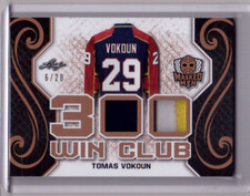TOMAS VOKOUN 17/18 Leaf Masked Men 300 Win Club Dual Patch & Jersey #6/20 RARE!