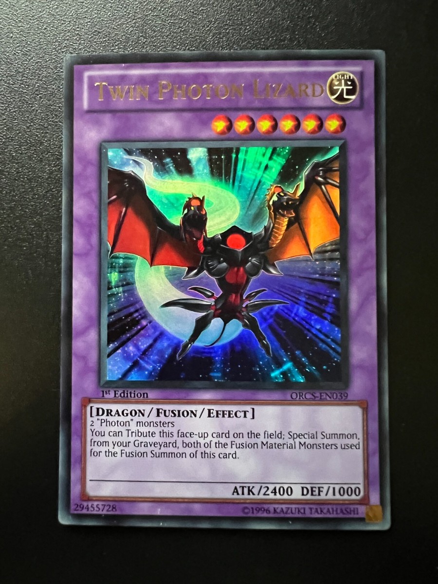 Yu-Gi-Oh! Twin Photon Lizard Card - ORCS-EN039 Ultimate Rare 1st Edition - View #7
