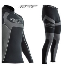 RST Tech X Coolmax Under Skin Base Layers Long Sleeve Top & Pant Set - Black