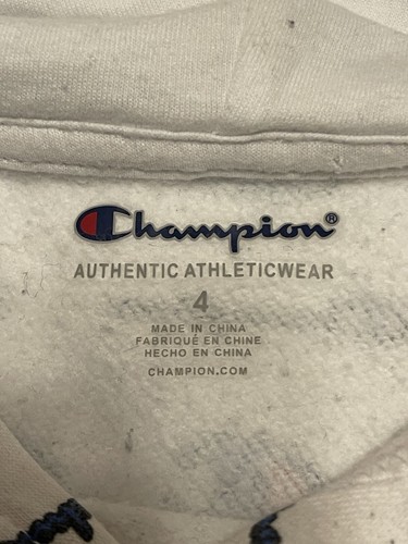 Champion Boys 4T Pullover Hoodie Sweatshirt & Pants Logo All Over Print White - Picture 4 of 12