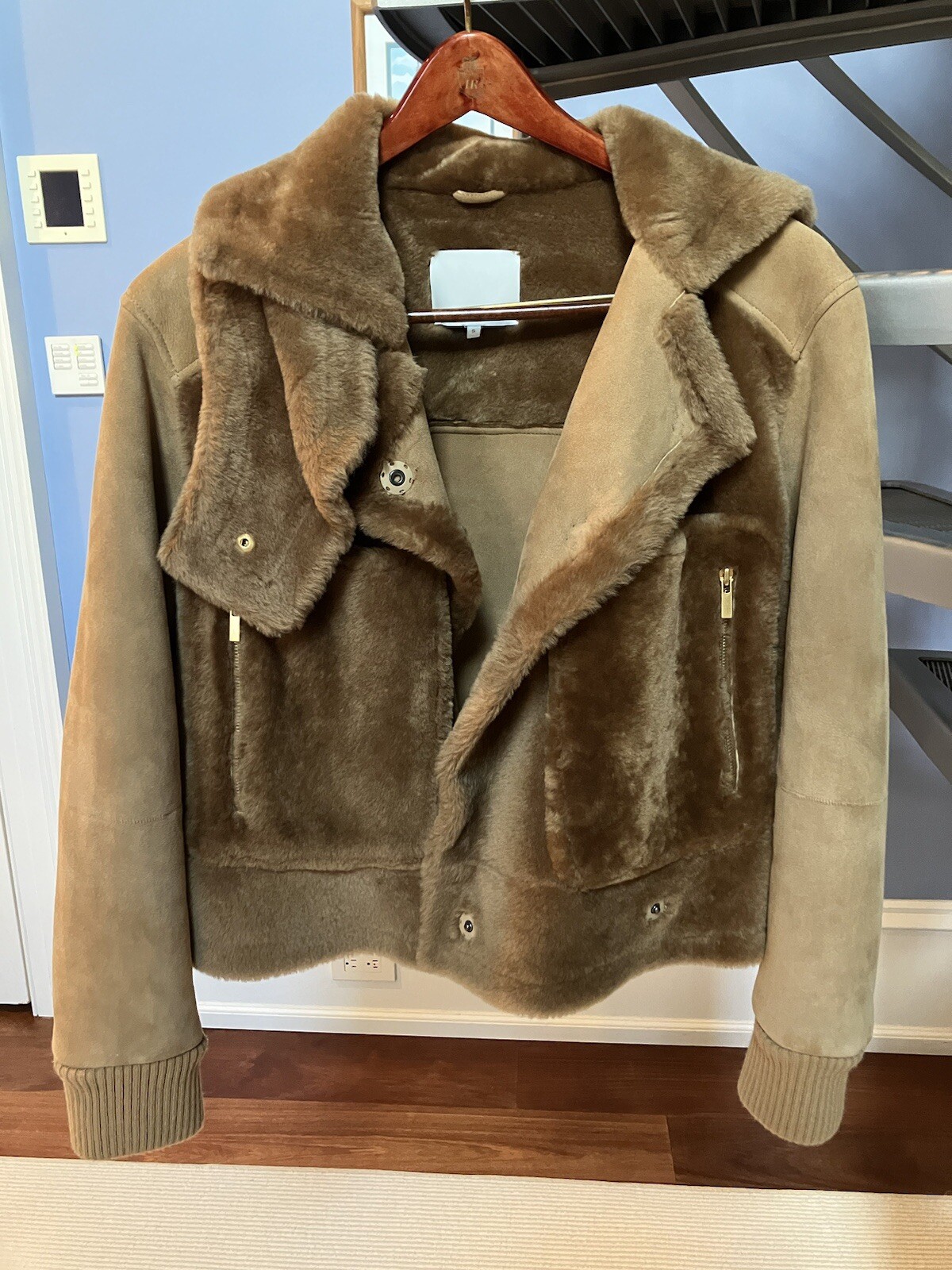 Tibi Shearling Aviator Jacket - image 2