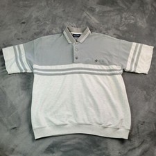 Vtg 90s Puritan Large Tennis Golf Dad Sopranos Polo Style Shirt Button Stripe