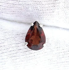 10x7 Pear Garnet Gemstone Gem Stone .925 Sterling Silver Tie Tack ESTT99/3624