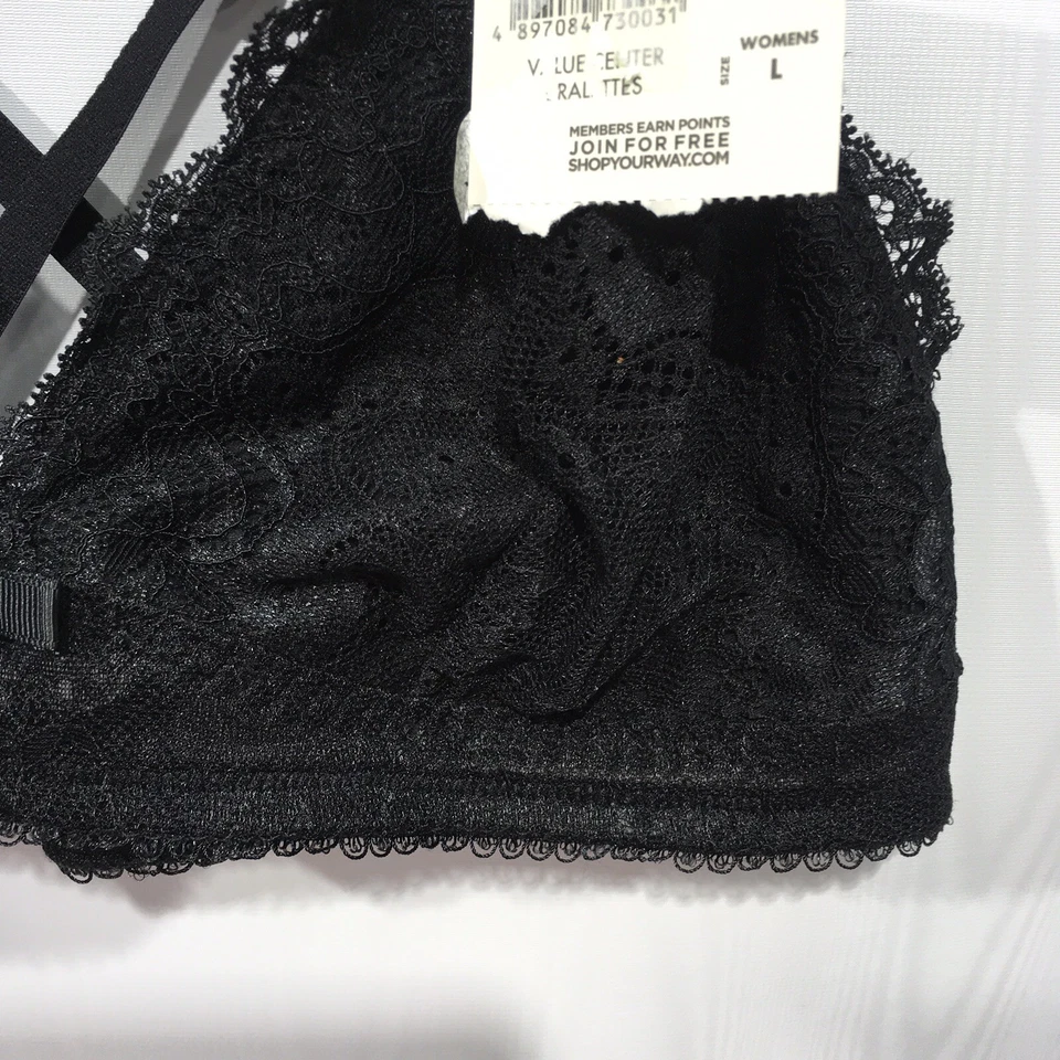 Sujetador Joe Boxer Nuevo con Etiquetas Bralette de Encaje Negro Talla Grande Foto 3 de 4