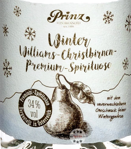 Prinz Winter Williams-Christbirne / 34 % Vol. / 0,5 Liter-Flasche - Bild 2 von 3