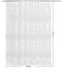 Frosted Flower Shower Curtain Liner 5G PEVA Shower Liner Plastic Waterproof Sh