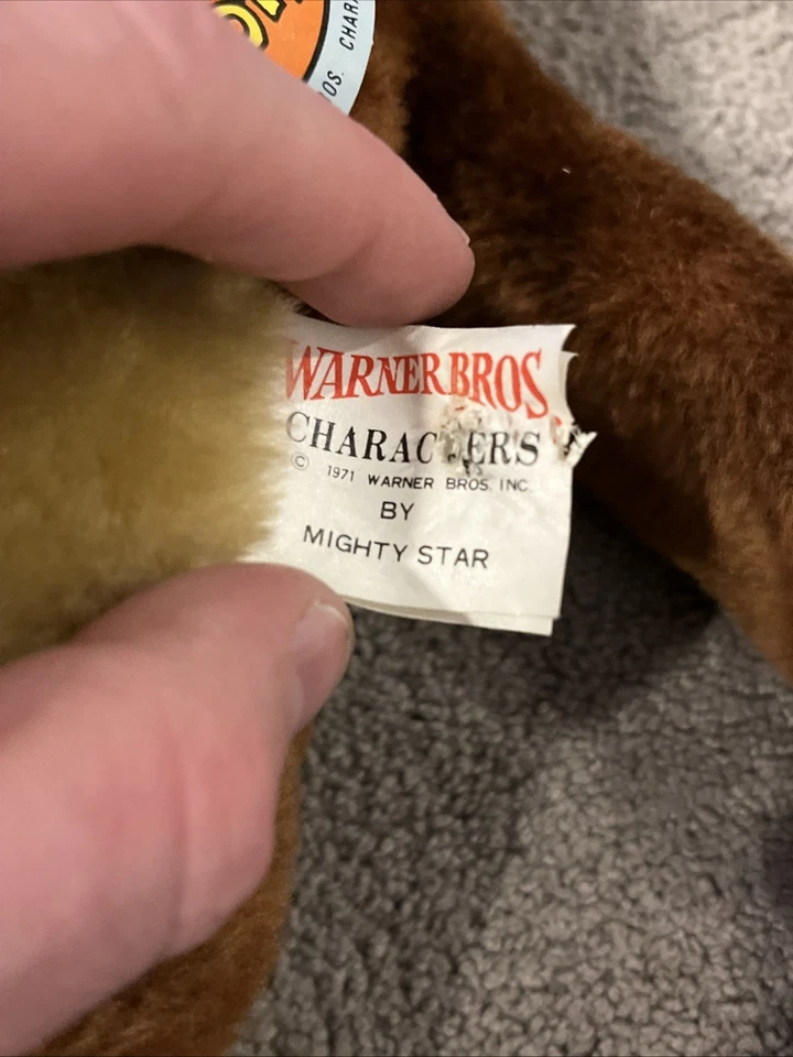 "Felpa vintage 1971 Wile E Coyote 28"" de Mighty Star Warner Bros con etiquetas rara" Foto 3 de 4