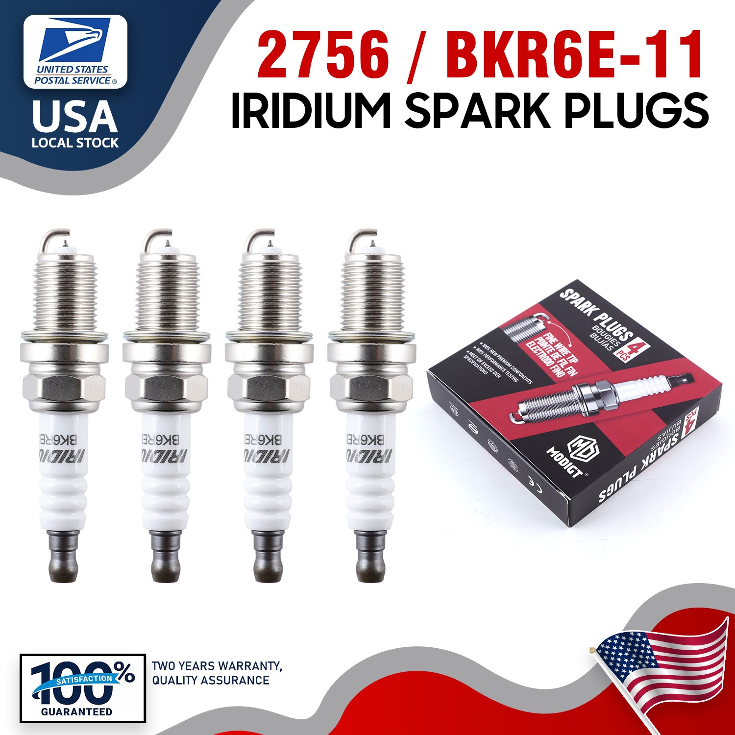 Pack of 8 - For NGK 2756 Modigt Resistor Type Premium Spark Plug BKR6E-11 NEW