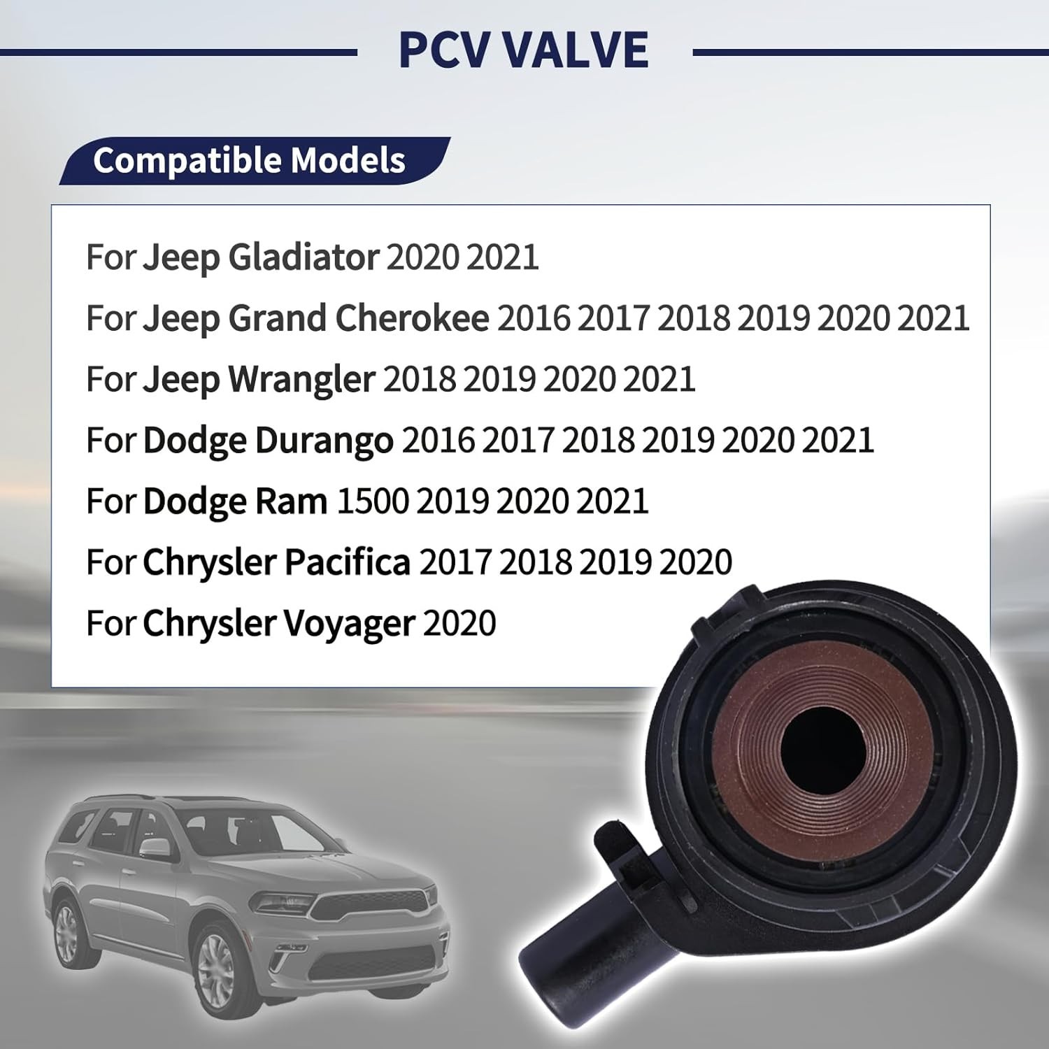 PCV Valve For Jeep Grand Cherokee Wrangler Chrysler Pacifica 3.6L V6 68210345AC thumbnail 2