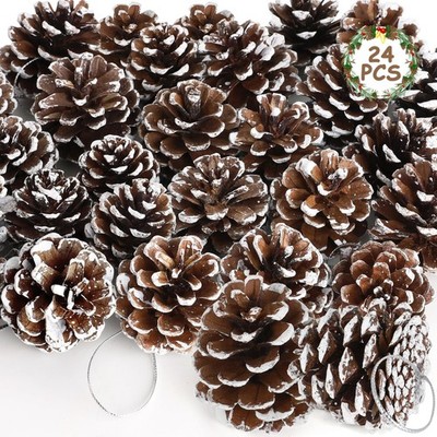 24 PCS Natural Pine Cones, 1.96 in Pinecone Ornaments, Pine Cones for Crafts ...