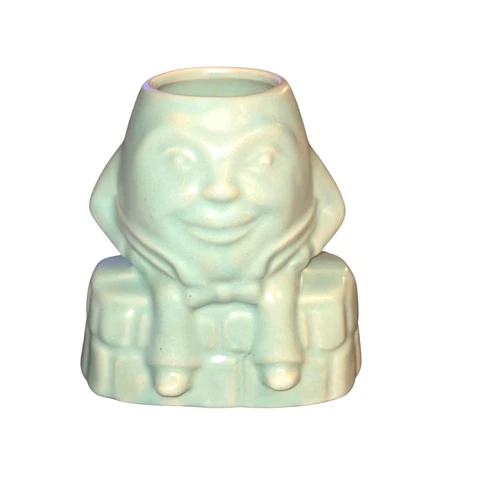 McCoy Pottery VTG Light Green Humpty Dumpty Egg Ceramic Planter USA 4.5" CRACK
