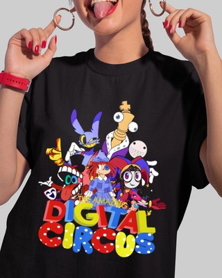 Anime The Amazing Digital Circus Black T Shirt Size S - 5XL #2