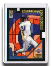 MIKE PIAZZA 2000 Topps Gallery of Heroes #GH9 HOF RARE Acetate Stained Glass