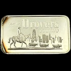 1973-Chicago 1oz Silver Bar-1973 Drovers Bank-Minted in Switzerland-