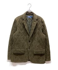 POLO RALPH LAUREN Goat Suede Quilted Jacket Men's L Khaki Used