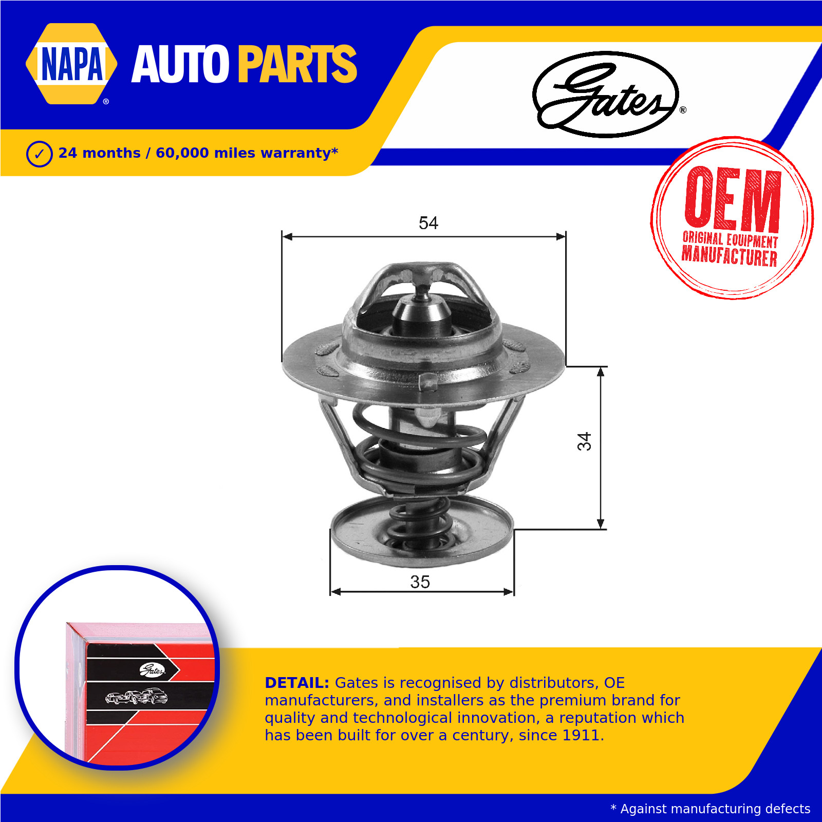 Coolant Thermostat fits HYUNDAI S COUPE SLC 1.5 92 to 96 Gates 2550022000 New
