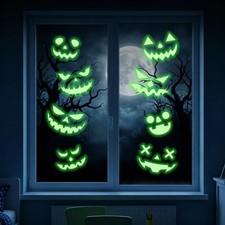 Halloween Window Stickers, Glow in The Dark Halloween Decorations, Removable ...