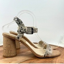 Dolce Vita Jalina Sandals Womens 9 Snakeskin Print Excellent Studded Cork Block