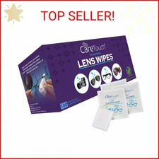 Care Touch Lens Wipes for Eyeglasses- 100 Count Individually Wrapped Pre- Moiste