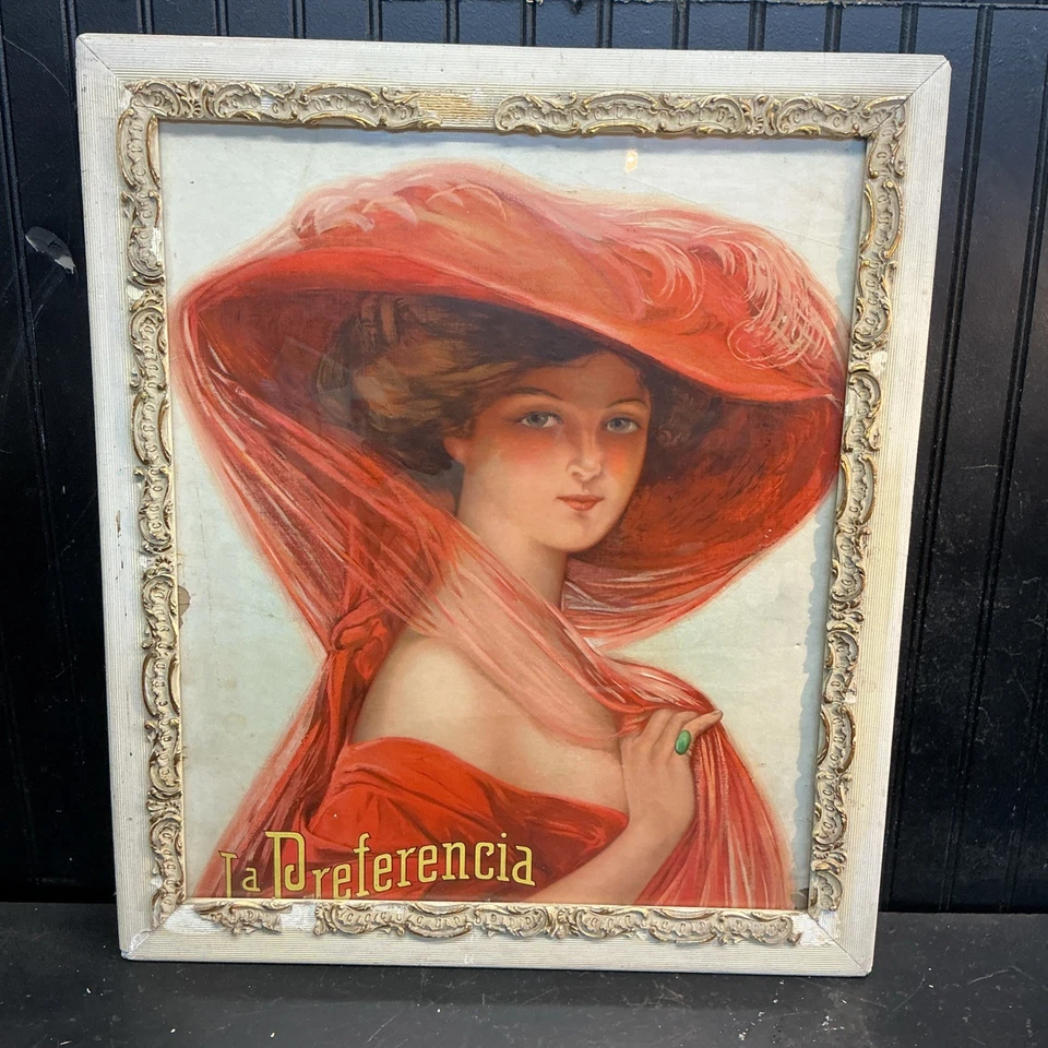 Victoriano LA Preferencia Cartón Grueso Puro Cubano Añadir Arte Enmarcado 22.5x26 pulgadas Foto 2 de 4