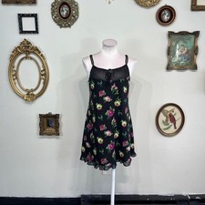 Vintage Betsey Johnson Floral Chiffon Slip Dress   Y2K Sheer Lingerie Style