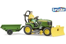 Bruder bWorld Lawn Tractor w/ Trailer & Gardener John Deere Childrens Playset