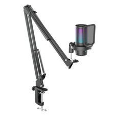 Gaming Microphone for PC with Boom Arm, Podcast Condenser Mic with Pop Filter...