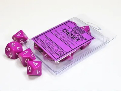 Opaque Light Purple/white Set of Ten d10s | deutsch | Chessex | EAN 601982020941
