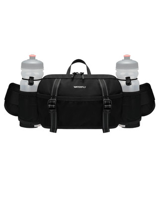 WATERFLY 3L Hiking Fanny Pack w/ 2 Bottle Holders 9 Pockets for Men Women