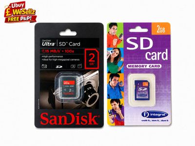 2x 2GB SD Speicherkarten SanDisk Ultra & Integral Neu Versiegelt Kamerakarten