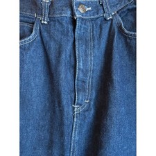 Vintage Izod Lacoste Denim Midi Skirt Dark Wash High Waist Cotton Womens 14