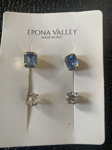 Authentic Epona Valley Gold Plated Swarovski Crystal Earrings Two Pairs SEE PHOTOS