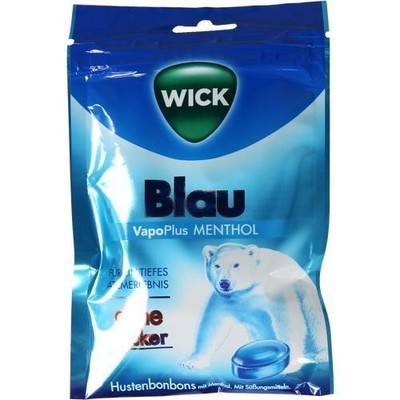 3x WICK BLAU Menthol Bonbons o.Zucker Beutel 72 g PZN: 12595323