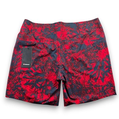 Lululemon Men's Current State Board Shorts Red Black Size 40 Quick-Dry Stretch