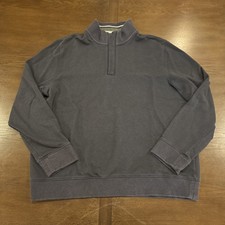 UNTUCKit Pullover Quarter Zip Sweater Casual Cotton Blend Blue Mens 2XL