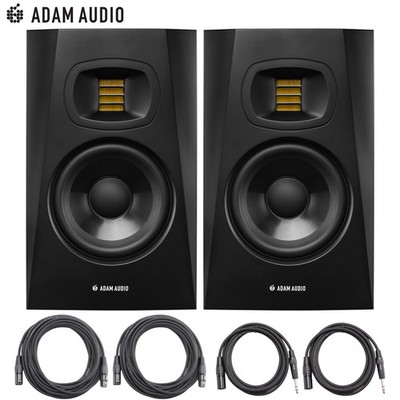 ADAM Audio T5V 5'' Powered Studio Monitor (Pair) + 2x XLR + 2x XLR to TRS Cable