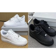 Men's Air Force 1 Classic Leather Low-Top Casual Sneakers-White/Black