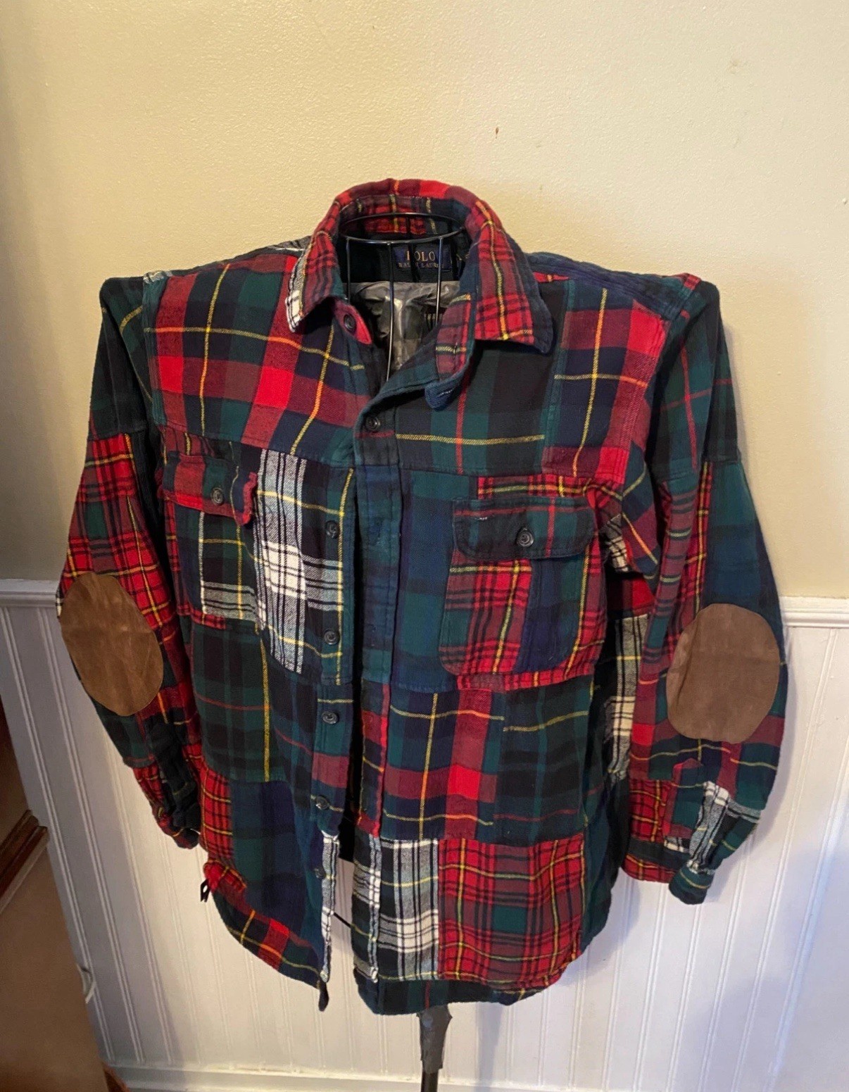 Ralph Lauren Patchwork Flannel Size Large Rare 19… - image 1