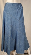 90s Midi Denim Panel Minimalist/Y2K/Grunge/Classicore Skirt 12