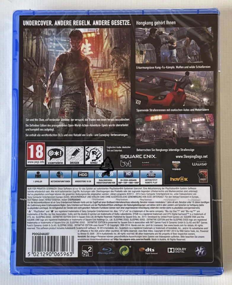 Slepping Dogs Definitive Edition USK18 Playstation PS4 Neu & Ovp Sealed Uncut - Bild 2 von 2